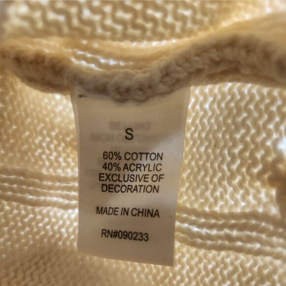 Womans Land Rover V Neck Pullover cotton Vest cream Pacsun Size Small Crop - Picture 5 of 5